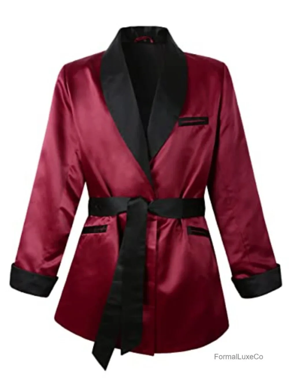 Men's Satin Smoking Jacket Fully Lined Luxury Velvet Feel Dinner Tuxedo Blazer